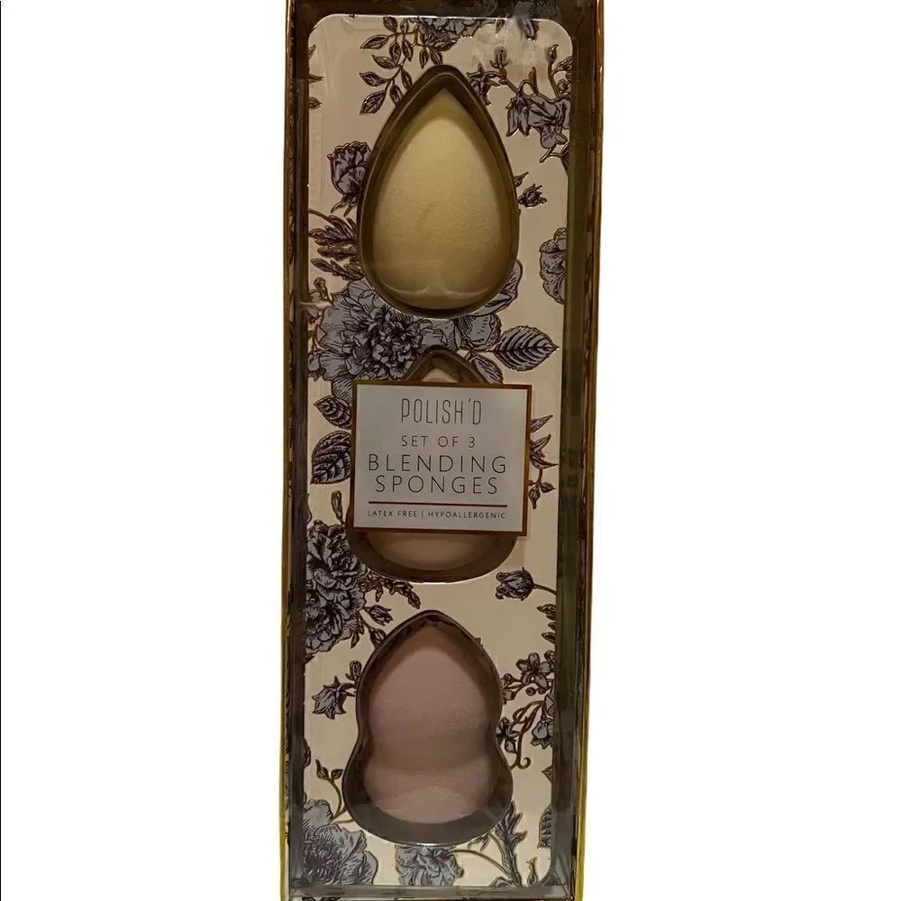 Polish'd Set of 3 Blending Sponges Make Up Blenders Multicolor New